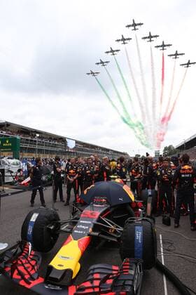 Photo4 LaPresse 02 09 2018 Monza, Italy Grand Prix Formula One Italia 2018 In the pic: Max Verstappen (NED) Red Bull Racing RB14, Atmosphere , Frecce tricolori  Copyright: xPhoto4 LaPressex