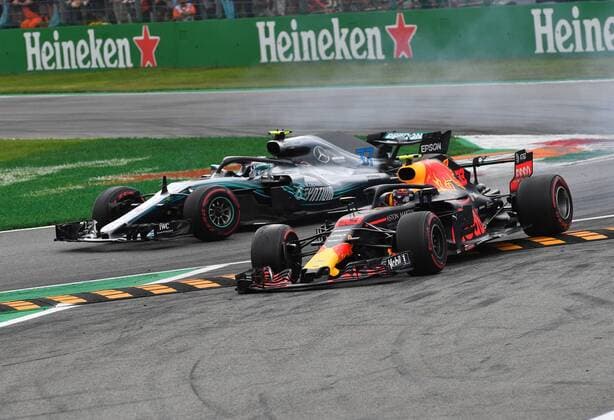 Valtteri Bottas; Mercedes Grand Prix, Max Verstappen, Red Bull Racing, formula 1 GP, Italien in Monza, 02.09.2018 Photo:mspb Jerry Andre Valtteri Bottas; Max Verstappen, formula 1 GP, Italien 2018