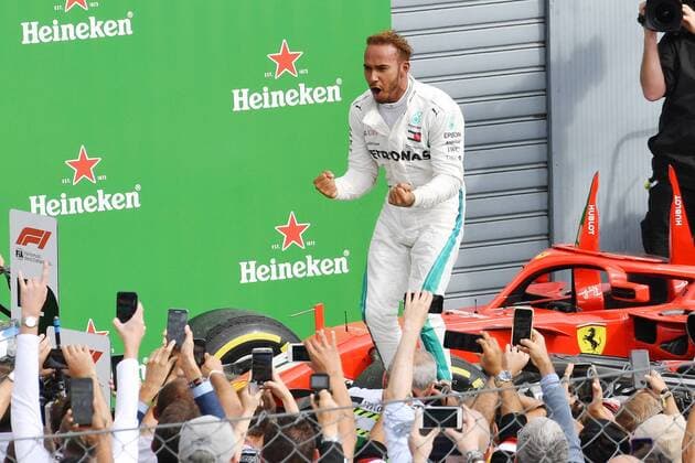 Freude bei Lewis Hamilton (Mercedes AMG Petronas Formula One Team) Grosser Preis von Italien, Renntag, 02.09.2018 ITA, Grosser Preis von Italien, 02.09.2018 Monza Copyright: xEIBNER JerryxAndrex EP_EER