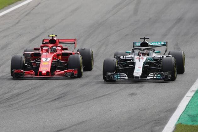 vl. Kimi Raikkoenen (Scuderia Ferrari) und Lewis Hamilton (Mercedes AMG Petronas Formula One Team) Grosser Preis von Italien, Renntag, 02.09.2018 ITA, Grosser Preis von Italien, 02.09.2018 Monza Copyright: xEIBNER JerryxAndrex EP_EER