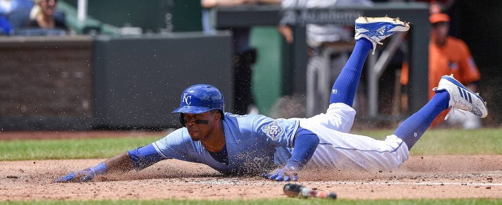 September 2, 2018 - Kansas City, MO, USA - Kansas City Royals Rosell Herrera scores on a single by Alcides Escobar in the second inning against the Baltimore Orioles on Sunday, Sept. 2, 2018 at Kauffman Stadium in Kansas City, Mo. Baltimore Orioles vs. Kansas City Royals - ZUMAm67_ 20180902_zaf_m67_014 Copyright: xJohnxSleezerx