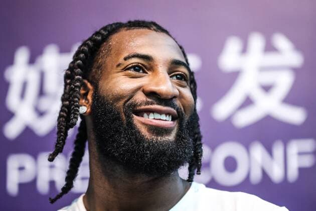 NBA Basketball Herren USA star Andre Drummond of Detroit Pistons attends a press conference PK Pressekonferenz for the NBA Championship Exhibition in Shanghai, China, 31 August 2018. Andre Drummond meets press to endorse NBA Championship Exhibition in Shanghai  pbu859647_12