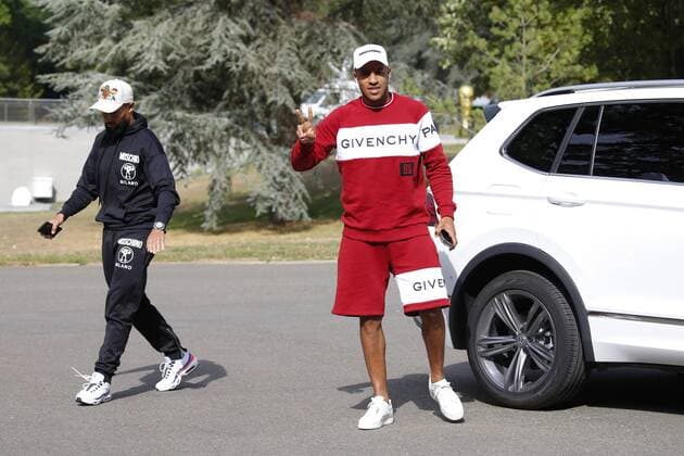 Fekir Nabil - Tolisso Corentin FOOTBALL : Arrivee des joueurs de l equipe de France a Clairefontaine - 03 09 2018 StephenCaillet Panoramic 