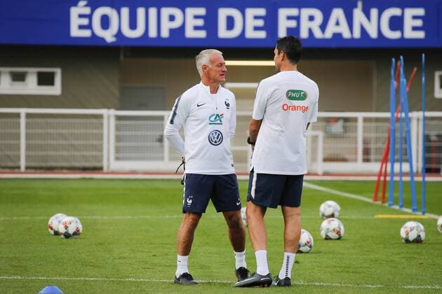 Fußball, Frankreich Training Didier Deschamps FOOTBALL : Entrainement Equipe de France - Clairefontaine - 03 09 2018 StephenCaillet Panoramic 