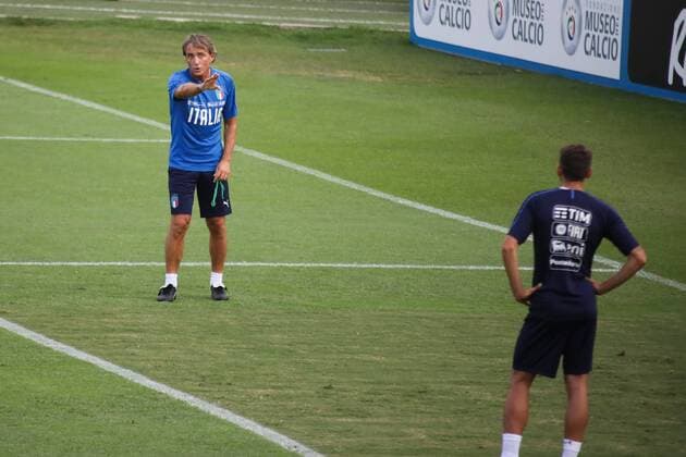 Fußball, Nationalteam Italien Training Mancini Firenze 04-09-2018 Centro tecnico Coverciano Football - Calcio Raduno e allenamento della Nazionale italiana di calcio. Italian national team Nationalteam training. Foto Gianni Nucci Insidefoto giannixnucci