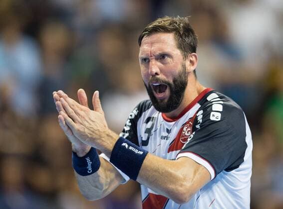 Tobias Karlsson (3 FLE) Handball 1.Bundesliga - Saison 2018 2019, 3. Spieltag: Fuechse Berlin - SG Flensburg-Handewitt in Berlin, Deutschland am 30.08.2018 ,