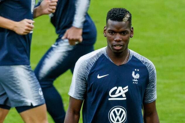 Fußball, Nationalteam Frankreich Training Muenchen, Germany, 05.09.2018 Training Franzoesische Fussballnationalmannschaft , Paul Pogba (FRA) schaut ( DeFodi507