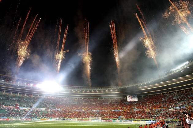Germany vs Spain, UEFA EURO EM Europameisterschaft Fussball 2008 Final Fireworks during the UEFA Euro 2008 Final, between Germany and Spain, on Ernst-Happel-Stadion, Vienna, Austria, 29 June 2008 Copyright: xAlexxNicodimx