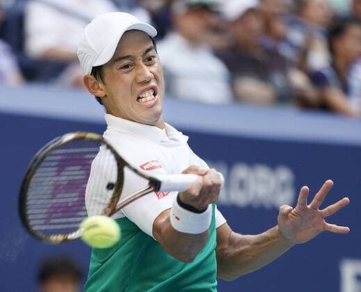 Sport Bilder des Tages Tennis: Nishikori at U.S. Open Japan s Kei Nishikori hits a forehand against Marin Cilic of Croatia during a U.S. Open quarterfinal in New York on Sept. 5, 2018. Nishikori won 2-6, 6-4, 7-6(5), 4-6, 6-4. 