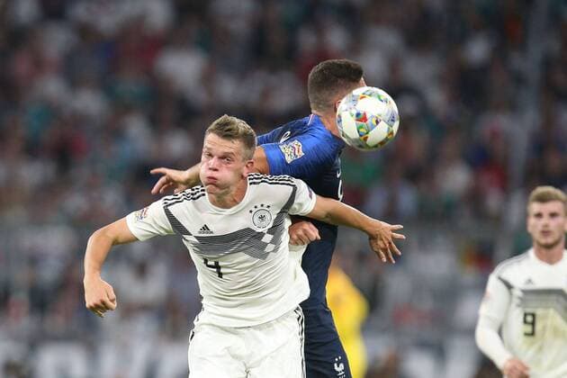 l-r: im Zweikampf, Aktion, mit Matthias Ginter 4 (Deutschland) und Olivier Giroud 9 (Frankreich), Deutschland vs. Frankreich, Fussball, UEFA Nations League, 06.09.2018, DFB regulations prohibit any use of photographs as image sequences and or quasi-video Muenchen Bayern Deutschland