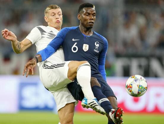 SOCCER - UEFA NL, GER vs FRA MUNICH,GERMANY,06.SEP.18 - SOCCER - UEFA Nations League, Germany vs France, international match Länderspiel Image shows Toni Kroos (GER) and Paul Pogba (FRA). GEPAxpictures xThomasxBachun