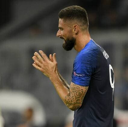 Olivier Giroud (FRA) Enttäuschung enttäuscht nach vergebener Torchance Chance Gestik Geste DFB Länderspiel Deutschland GER vs Frankreich FRA UEFA Nations League Division A 2018 19 Gruppe 1 06.09.2018 Allianz Arena München Deutschland DFB REGULATIONS PROHIBIT ANY USE OF PHOTOGRAPHS AS IMAGE SEQUENCES AND OR QUASI-VIDEO DFB Länderspiel Deutschland GER vs Saudi-Arabien SAU