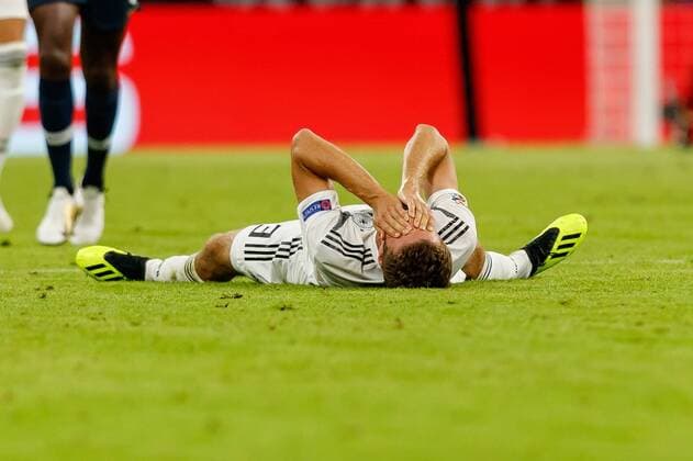 Muenchen, Germany, 06.09.2018, UEFA Nations League, Deutschland - Frankreich Thomas Mueller (GER) am Boden ( DeFodi048