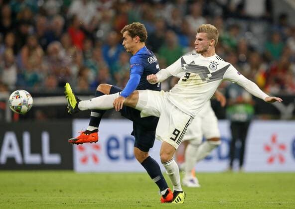 SOCCER - UEFA NL, GER vs FRA MUNICH,GERMANY,06.SEP.18 - SOCCER - UEFA Nations League, Germany vs France, international match Länderspiel Image shows Antoine Griezmann (FRA) and Timo Werner (GER). GEPAxpictures xThomasxBachun