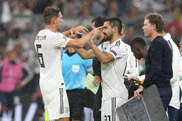 l-r: Leon Goretzka 6 (Deutschland) wird ausgewechselt, Ilkay Guendogan 21 (Deutschland) wird eingewechselt, Deutschland vs. Frankreich, Fussball, UEFA Nations League, 06.09.2018, DFB regulations prohibit any use of photographs as image sequences and or quasi-video Muenchen Bayern Deutschland