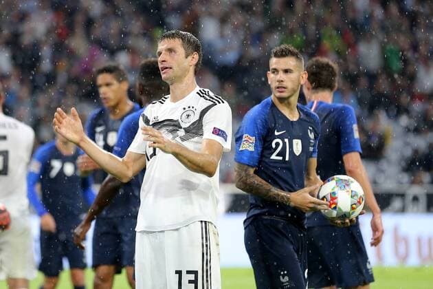 Thomas Mueller ( Deutschland ) , UEFA Nations League, 2018 19, Deutschland vs. Frankreich, DFB regulations prohibit any use of photographs as image sequences and or quasi-video, Deutschland vs. Frankreich, UEFA Nations League, 2018 19, Fussball, 06.09.2018 Muenchen Copyright: xLanger Eibner-Pressefotox EP_HLR