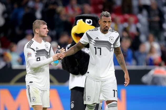 Timo Werner ( Deutschland ) Jerome Boateng ( Deutschland ) nach dem 0:0, UEFA Nations League, 2018 19, Deutschland vs. Frankreich, DFB regulations prohibit any use of photographs as image sequences and or quasi-video, Deutschland vs. Frankreich, UEFA Nations League, 2018 19, Fussball, 06.09.2018 Muenchen Copyright: xLanger Eibner-Pressefotox EP_HLR