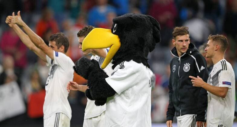 SOCCER - UEFA NL, GER vs FRA MUNICH,GERMANY,06.SEP.18 - SOCCER - UEFA Nations League, Germany vs France, international match Länderspiel Image shows the rejoicing of team Germany. GEPAxpictures xThomasxBachun