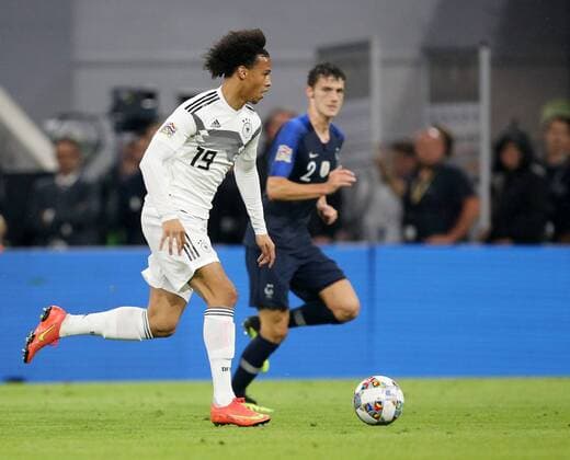 SOCCER - UEFA NL, GER vs FRA MUNICH,GERMANY,06.SEP.18 - SOCCER - UEFA Nations League, Germany vs France, international match Länderspiel Image shows Leroy Sane (GER) and Benjamin Pavard (FRA). GEPAxpictures xThomasxBachun