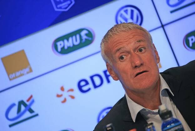 (180907) -- MUNICH, Sept. 7, 2018 France s head coach Didier Deschamps attends the press conference PK Pressekonferenz after the UEFA Nations League football match between Germany and France, in Munich, Gremany, on Sept. 6, 2018. The match ended in a 0-0 draw. ) (SP)GERMANY-MUNICH-SOCCER-UEFA NATIONS LEAGUE-GERMANY VS FRANCE PhilippexRuiz 