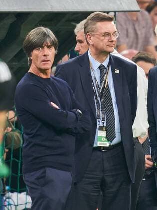 Germany - France, Soccer, Munich, September 06, 2018 DFB headcoach Joachim Jogi LOEW, LÖW,Reinhard GRINDEL, DFB President German Football Association, GERMANY - FRANCE 0-0 Important: DFB regulations prohibit any use of photographs as image sequences and or quasi-video. Football Nations League, Season 2018 2019, September 06, 2018 Munich, Germany. Photographer: Peter Schatz MAGICS