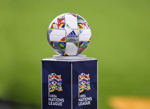FUSSBALL UEFA Nations League in Muenchen Deutschland - Frankreich 06.09.2018 Adidas Spielball der UEFA Nations League --- DFB regulations prohibit any use of photographs as image sequences and or quasi-video. ---
