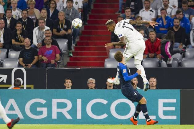 Fussball Laenderspiel Deutschland gegen Frankreich, Allianz Arena, Muenchen. 06.09.2018 Im Bild: Jerome Boateng, Griezmann Â