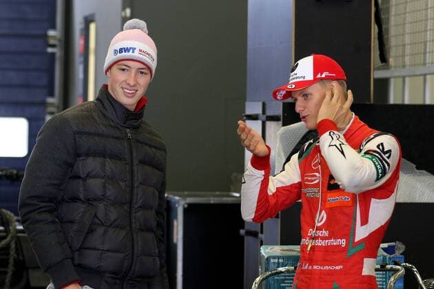David Schumacher (GER) (US Racing - CHRS) und Mick Schumacher (GER) (Prema Theodore Racing - Dallara F317-Mercedes) bei seiner Demo Runde in einem DTM Boliden beim DTM-Lauf auf dem Nürburgring. Copyright Thomas Pakusch