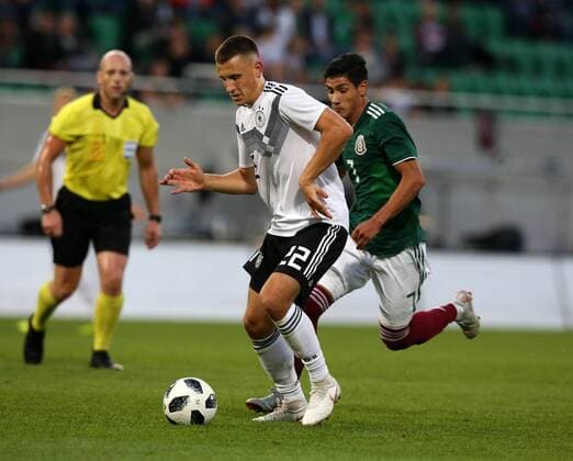 07.09.2018 - Fussball - Testspiel Freundschaftsspiel - Länderspiel - Deutschland - Mexiko - U21 U 21 - DaMa - DFB regulations prohibit any use of photographs as image sequences and or quasi-video Maximilian Eggestein (22, Deutschland U21 ) Uriel Antuna (7, Mexico Mexico U21 )