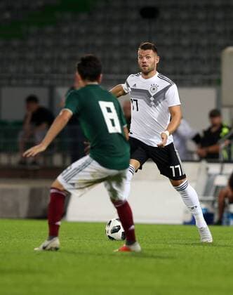07.09.2018 - Fussball - Testspiel Freundschaftsspiel - Länderspiel - Deutschland - Mexiko - U21 U 21 - DaMa - DFB regulations prohibit any use of photographs as image sequences and or quasi-video Oscar Macias (8, Mexico Mexico U21 ) Eduard Löwen (17, Deutschland U21 )
