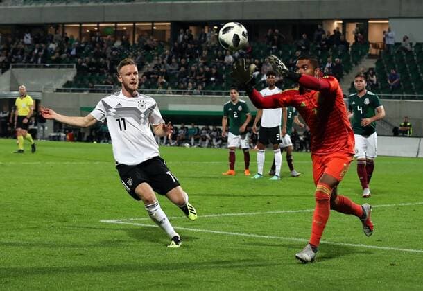 07.09.2018 - Fussball - Testspiel Freundschaftsspiel - Länderspiel - Deutschland - Mexiko - U21 U 21 - DaMa - DFB regulations prohibit any use of photographs as image sequences and or quasi-video Cedric Teuchert (11, Deutschland U21 ) Jose Hernandez (1, Mexico Mexico U21 )