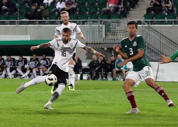 07.09.2018 - Fussball - Testspiel Freundschaftsspiel - Länderspiel - Deutschland - Mexiko - U21 U 21 - DaMa - DFB regulations prohibit any use of photographs as image sequences and or quasi-video Marcel Hartel (18, Deutschland U21 ) mit Torschuss