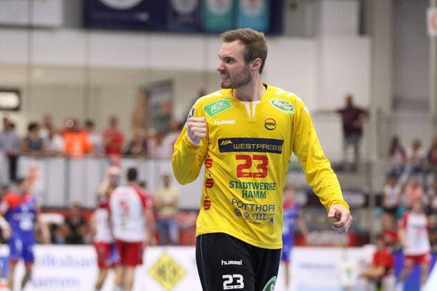 Jubel bei Oliver Krechel (ASV Hamm-Westfalen 23), ASV Hamm-Westfalen vs HBW Balingen-Weilstetten, Handball, 2. Bundesliga, 07.09.2018, ASV Hamm-Westfalen vs HBW Balingen-Weilstetten, Handball, 2. Bundesliga, 07.09.2018 Hamm Copyright: xEIBNER JanxStrohdiekx EP_JSK