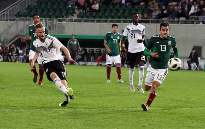 07.09.2018 - Fussball - Testspiel Freundschaftsspiel - Länderspiel - Deutschland - Mexiko - U21 U 21 - DaMa - DFB regulations prohibit any use of photographs as image sequences and or quasi-video Cedric Teuchert (11, Deutschland U21 ) mit Torschuss