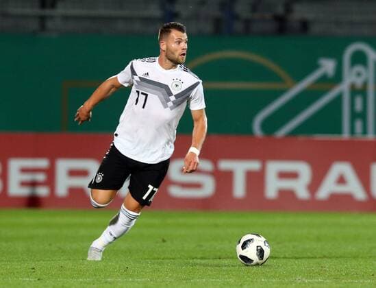 07.09.2018 - Fussball - Testspiel Freundschaftsspiel - Länderspiel - Deutschland - Mexiko - U21 U 21 - DaMa - DFB regulations prohibit any use of photographs as image sequences and or quasi-video Eduard Löwen (17, Deutschland U21 ) - Freisteller Einzelbild