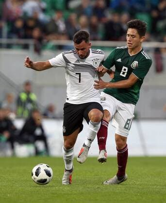07.09.2018 - Fussball - Testspiel Freundschaftsspiel - Länderspiel - Deutschland - Mexiko - U21 U 21 - DaMa - DFB regulations prohibit any use of photographs as image sequences and or quasi-video Marco Richter (7, Deutschland U21 ) Oscar Macias (8, Mexico Mexico U21 )