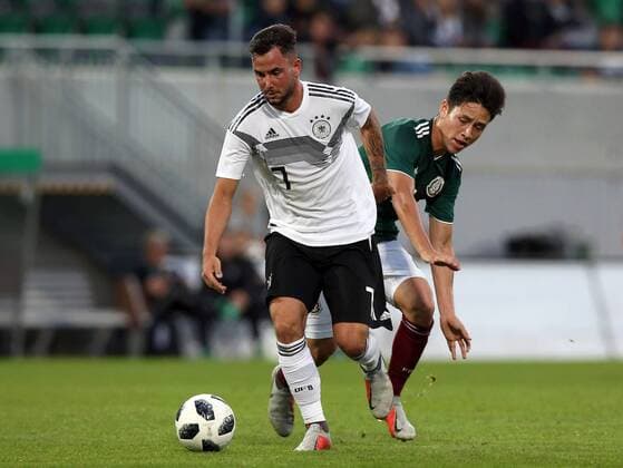 07.09.2018 - Fussball - Testspiel Freundschaftsspiel - Länderspiel - Deutschland - Mexiko - U21 U 21 - DaMa - DFB regulations prohibit any use of photographs as image sequences and or quasi-video Marco Richter (7, Deutschland U21 ) Oscar Macias (8, Mexico Mexico U21 )