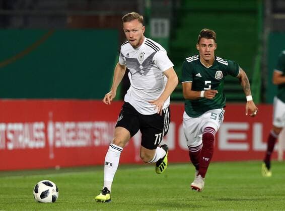 07.09.2018 - Fussball - Testspiel Freundschaftsspiel - Länderspiel - Deutschland - Mexiko - U21 U 21 - DaMa - DFB regulations prohibit any use of photographs as image sequences and or quasi-video Cedric Teuchert (11, Deutschland U21 ) Cristian Calderon (5, Mexico Mexico U21 )