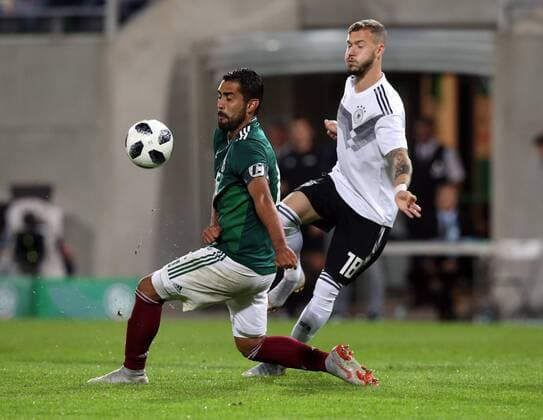 07.09.2018 - Fussball - Testspiel Freundschaftsspiel - Länderspiel - Deutschland - Mexiko - U21 U 21 - DaMa - DFB regulations prohibit any use of photographs as image sequences and or quasi-video Joaquin Esquivel (6, Mexico Mexico U21 ) Marcel Hartel (18, Deutschland U21 )