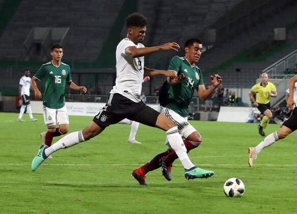 07.09.2018 - Fussball - Testspiel Freundschaftsspiel - Länderspiel - Deutschland - Mexiko - U21 U 21 - DaMa - DFB regulations prohibit any use of photographs as image sequences and or quasi-video Aaron Seydel (9, Deutschland U21 ) Ernesto Monreal (14, Mexico Mexico U21 )