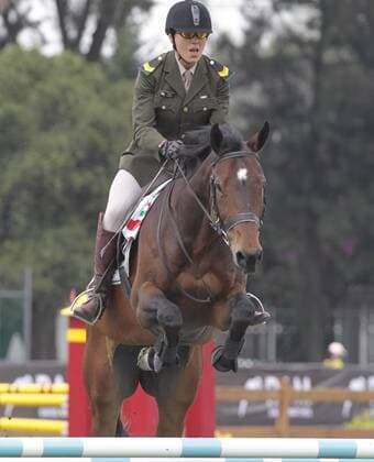 Pamela Zapata of Argentina participates in the women s relay equestrian jump event during the Modern pentathlon moderner Fünfkampf World Championship WM Weltmeisterschaft in Mexico City, Mexico, 7 September 2018. Modern Pentathlon World Championship !ACHTUNG: NUR REDAKTIONELLE NUTZUNG!  Copyright: xMarioxGuzmanx MEX01 20180908-636719663840404209