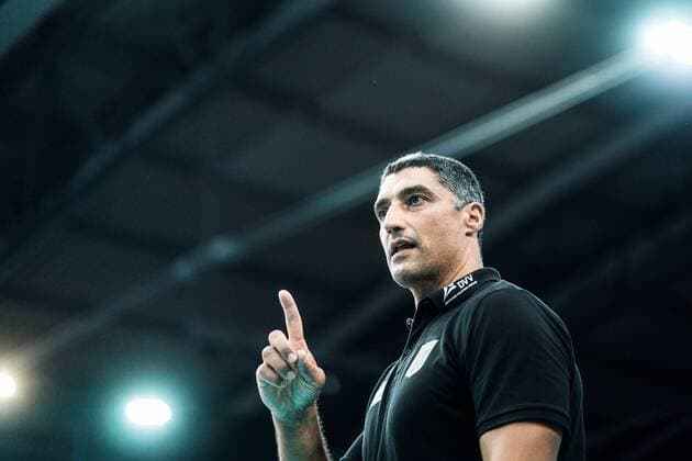 Leipzig, Deutschland, 07.09.2018: Trainer Andrea Giani (Deutschland), Volleyball Länderspiel Deutschland - Brasilien.