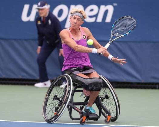 Sport Bilder des Tages Sabine Ellerbrock, Rollstuhl Damen Einzel Tennis - US Open 2018 - Grand Slam ITF ATP Tennis Herren WTA Tennis Damen - Billie Jean King Tennis Center - New York - New York - USA - 8 September 2018. Copyright: xJuergenxHasenkopfx