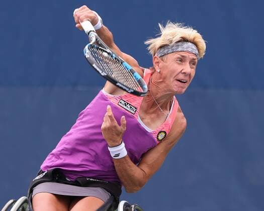 Sabine Ellerbrock, Rollstuhl Damen Einzel Tennis - US Open 2018 - Grand Slam ITF ATP Tennis Herren WTA Tennis Damen - Billie Jean King Tennis Center - New York - New York - USA - 8 September 2018. Copyright: xJuergenxHasenkopfx