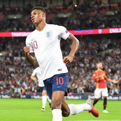 England v Spain UEFA Nations League Marcus Rashford of England celebrates scoring the opening goal during the UEFA Nations League match at Wembley Stadium, London Content Not Available For UK Newspapers Copyright: xMartynxHaworthx FIL-12249-0016