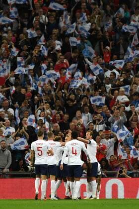 Marcus Rashford of England celebrates Englands first goal during the UEFA Nations League international match L?nderspiel between England and Spain at Wembley Stadium, London, England on 8 September 2018. Copyright: xClivexHowesx PMI-2214-0018