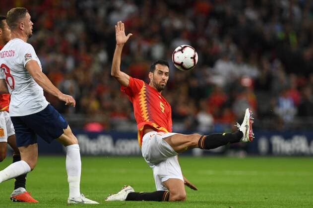 Sergio Busqets of Spain during the UEFA Nations League international match L?nderspiel between England and Spain at Wembley Stadium, London, England on 8 September 2018. Copyright: xClivexHowesx PMI-2214-0033