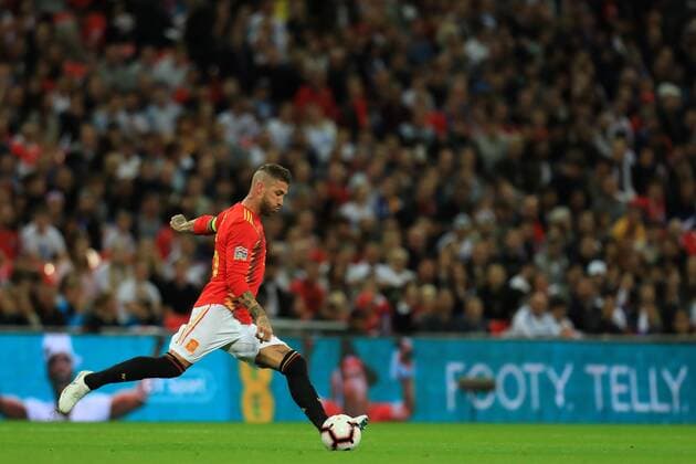 8th September 2018, Wembley Stadium, London, England; UEFA Nations League football, England versus Spain; Sergio Ramos of Spain  ActionPlus12061086 ShaunxBrooks