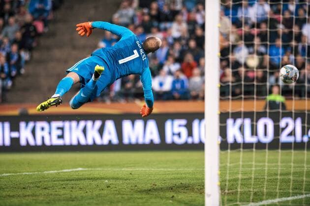 September 8, 2018 - Tampere, Finland - Peter Gulacsi during the UEFA Nations League football match between Finland and Hungary at the Tampere Stadion in Tampere, Finland on 9 September 2018. Finland v Hungary - UEFA Nations League C  - ZUMAn230 20180908_zaa_n230_571 Copyright: xAnttixYrjonenx