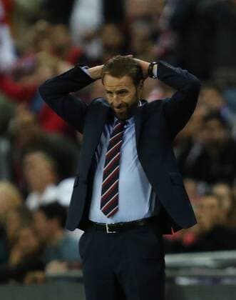 Gareth Southgate (England coach), dejection after a late England miss, at the UEFA Nations League A, Group 4, between England and Spain, at Wembley Stadium, London, on September 8, 2018. **THIS PICTURE IS FOR EDITORIAL USE ONLY** 